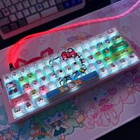 Hellokitty keycap transmisión de luz grabada lateral teclado mecánico de eje magnético adaptado de gatito de alto valor (teclado no incluido) - details 9
