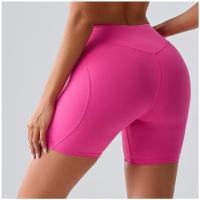 Pantalones cortos de Yoga para mujer, cintura alta, levantamiento de glúteos, entrenamiento, medias deportivas, Control de barriga, gimnasio, correr, pantalones elásticos, pantalones cortos deportivos informales - details 2
