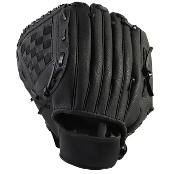 Guante de Béisbol Suave Equipo de Práctica de Softball para Adultos Negro 10.5 Pulgadas - 1
