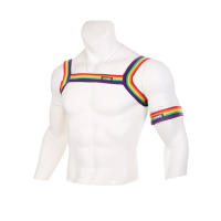 Lencería Correas De Arnés De Los Hombres Cuerpo Sexy De Pecho Disfraces Traje De Bondage De Alta Elasticidad Con Brazalete Club Nocturno De Hombre - details 5