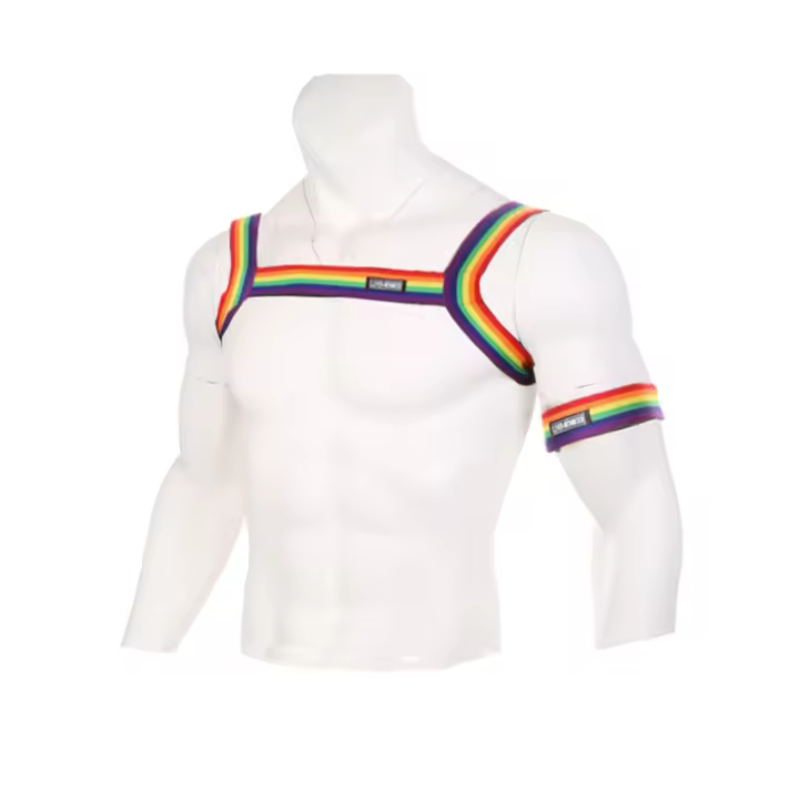 Lencería Correas De Arnés De Los Hombres Cuerpo Sexy De Pecho Disfraces Traje De Bondage De Alta Elasticidad Con Brazalete Club Nocturno De Hombre - 1