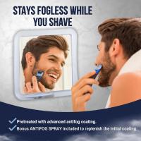 Ducha sin niebla con soporte de succión mejorado para baño, superficie inastillable antivaho y libre de niebla y giro de 360° - details 0