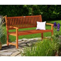 Banco de Jardín XL 3 Plazas 152x55x90cm Madera de Eucalipto Certificado FSC Terraza Mueble Exterior - details 1