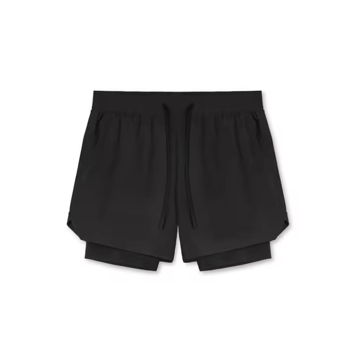 Pantalones Cortos de Nylon con Bolsillo Ideal para Entrenamiento Muscular y Correr 2 en 1 Deportiva - 1