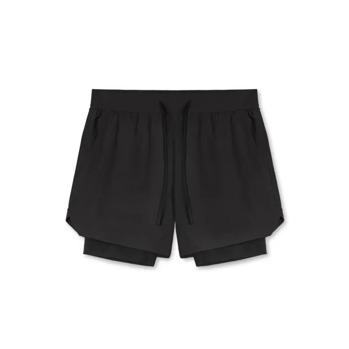 Pantalones Cortos de Nylon con Bolsillo Ideal para Entrenamiento Muscular y Correr 2 en 1 Deportiva - 1