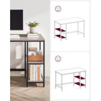 Escritorio con 2 Estantes a la Izquierda o a la Derecha, Mesa de Trabajo, para Salón Oficina, Estructura de Acero, Industrial, Marrón Rústico y Negro Tinta LWD55X - details 51