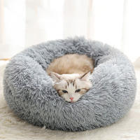 Cesta acogedora y cálida para mascotas, cama de Material de felpa agradable para la piel, para gato o perro pequeño, para dormir - details 3