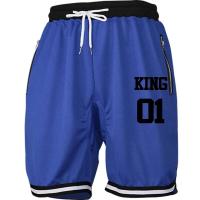 Pantalones cortos de baloncesto sueltos para hombre de malla de secado rápido transpirables americanos y de verano - details 8