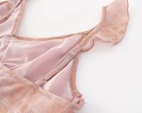 Vestido de Gasa de Verano Retro Francés Cuello en V, Manga Volante, Borde de Falda Larga y Versátil - details 7