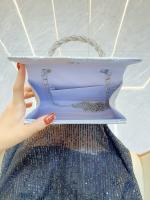 Nuevo bolso de mujer para banquete, bolso de cena brillante, fiesta, bolso cuadrado pequeño con incrustaciones de diamantes, bolso bandolera. - details 5