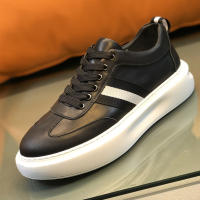 Zapatos blancos de estilo británico de cuero, zapatos de plataforma con aumento para hombres - details 3