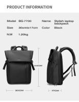 Bange Mochila de negocios para ordenador portátil de 15,6 pulgadas, bolsa de viaje impermeable con múltiples compartimentos, mochila negra adecuada para hombres - details 1