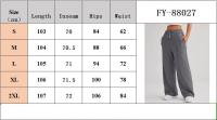 Pantalones deportivos de cintura alta para mujer, cómodos y ligeros. Pierna ancha, pierna recta, cómoda y casual, poliéster, correas Bolsillos - details 0