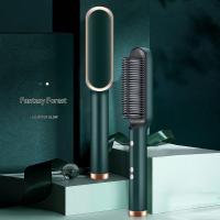 Plancha de pelo de anión 2 en 1, rizador con pantalla LCD para cabello seco/húmedo, peine eléctrico para mujer - details 6