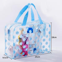 Bolso De Maquillaje Para Mujer Transparente Con Puntos Impermeable De PVC Bolso Portátil De Almacenamiento Para Cosméticos Y Toallitas Bolsa De Baño Para Mujeres - details 8