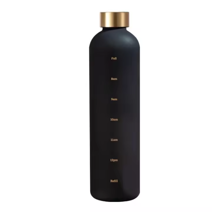 Taza de agua sin BPA, botella de agua para deportes al aire libre, taza espacial de plástico esmerilado con escala de tiempo, vaso de gran capacidad de 1000ml - 1