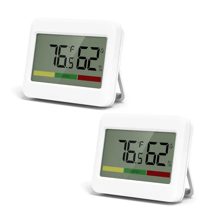 ORIA-termómetros digitales para interiores, higrómetro LCD Digital, Mini Monitor de humedad y temperatura para el hogar y la Oficina, 2 piezas - 1