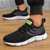 Zapatos de hombre, zapatillas clásicas transpirables para correr para hombre, zapatos de malla cómodos y ligeros para exteriores, zapatos para caminar sin cordones, Tenis Masculino - details 3