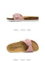Sandalias planas de mujer 2024 con puntera de corcho, tallas de verano 6-11, zapatillas antideslizantes ajustables - details 5