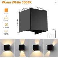 4 Piezas Aplique de Pared Interior/Exterior 12W Aplique Exterior Pared 3000K Blanco cálido Ángulo de haz Ajustable Negro Apliques Pared Led Impermeable - details 2
