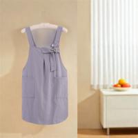 Delantal de cocina de algodón con correas cruzadas, delantal de cocina para el hogar resistente a la suciedad, ajustable con bolsillo, ropa de trabajo coreana, cocina casera - details 4
