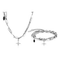 Pulsera de Titanio Estrella Cruz Joyería Única para Hombres Accesorios Urbanos Unisex - details 3