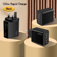 Cargador Rápido 120W,5-Puertos QC3.0+4PD Compatible con iPhone 15,Xiaomi,Samsung,Huawei,Cargador Multi-Puerto Dual USB+Dual Tipo-c - details 5