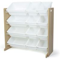 Organizadora para Juguetes con 12 Cajas de Almacenamiento, Natural/Blanco - details 3