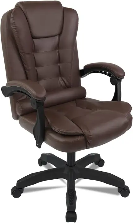 Reclinable de piel sintética acolchado y giratorio. Escritorio de oficina grande y elegante. Ejecutiva. Estudio o videojuego. - 1