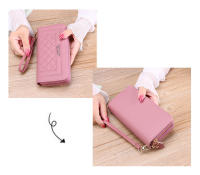 Carteras de Cuero PU para mujer, monedero largo con doble cremallera, bolso de mano de diseñador de lujo para teléfono - details 9