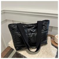 Moda señoras Tote bolsos de gran capacidad de algodón acolchado bolsa de compras rombo bolso portátil acolchado sólido para viajes de ocio - details 10