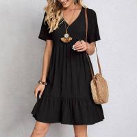 Vestidos de verano para mujer, primavera con cuello en V, mangas cortas, cintura suelta, volantes, campanas, vestidos de vocación - details 4