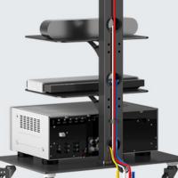 Soporte TV Ruedas para Pantallas de Plasma/LCD/LED de 30-70 Pulgadas hasta 40 kg, Soporte TV Suelo con 6 Ajustes de Altura Ajustable de Vidrio Templado de 3 Niveles, MAX VESA 600x400 mm - details 4