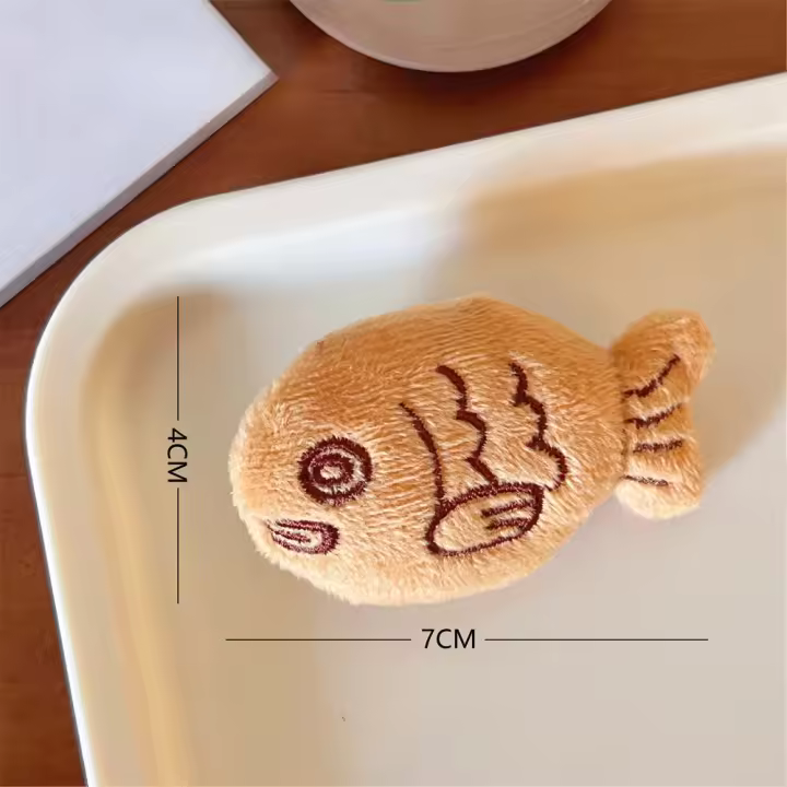 Nuevo lindo gatito pez muñeco de peluche regalo creativo llavero colgante llavero colgante - 1