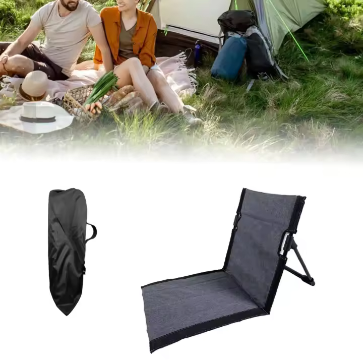 Respaldo para silla de suelo, silla de camping, sillón con bolsa de respiración, plegable - 1