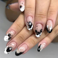 24Pcs Uñas Postizas De Póker Manicura Ballerina Removible Almendra Uñas Falsas De Decoración Para Mujeres Y Niñas Uñas Postizas De Cuchara Completo - details 10