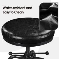Taburete sintético Alto Redondo Ajustable en Altura con Dos reposapiés, Silla de Cocina con Marco de Metal para Cocina, Restaurante Bistrot Negro - details 31