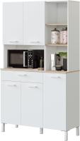 Alacena de Cocina Mueble Auxiliar de 3 Puertas y 1 Cajón Acabado en Blanco Artik y Roble Canadian - details 23