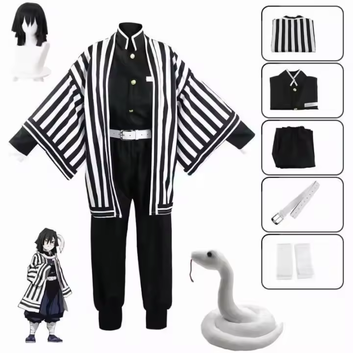 Kimetsu No Yaiba Iguro Obanai Kimono Uniforme Anime Pruik Cosplay Kostuum Halloween Feest - 1