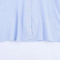 Camisa holgada de manga larga informal a rayas con cuello en V y botonadura sencilla, novedad de verano 2025, moda para mujer - details 3