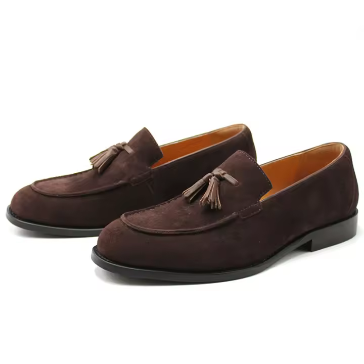 Zapatos de cuero para hombre, estilo británico, con una sola tira, mate, tipo mocasín, para negocios. - 1