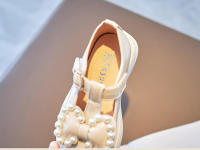 Zapatos de cuero para niña con lazos de perlas, zapatos planos suaves y cómodos con perlas de princesa, primavera y otoño - details 19