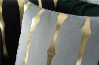 Fundas de Almohada de Terciopelo Dorado con Patrón de Geometría Diseño de Hoja de Ginkgo y Tijeras de Zebra Decoración Moderna para el Hogar - details 6