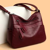 Bolso de mano de piel de vaca y cuero para mujer, bolso de gran capacidad, bolso de hombro con patrón impreso Retro, bolso cruzado femenino, nuevo - details 7