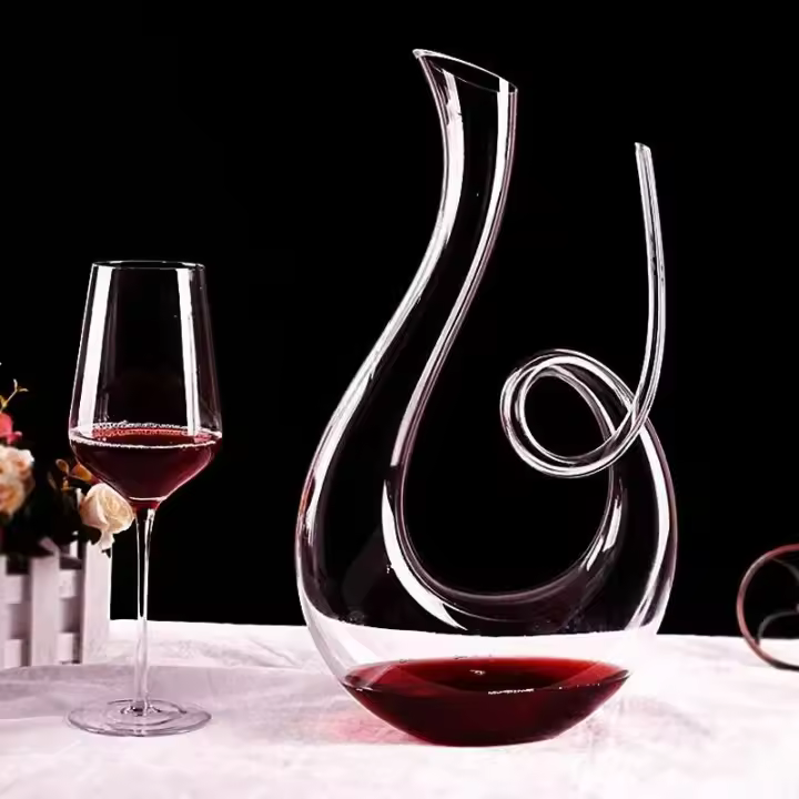 Separador de vino creativo en espiral de cisne de cristal de alta calidad, botella de champán para bar en casa, 1500ml - 1