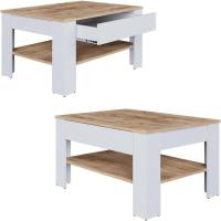 Mesa de centro, mesa central, mesa de sofá, madera ecológica, diseño moderno, estilo nórdico, medidas: 92,2 x 65 cm - details 21