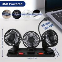 Ventilador de Computadora USB 5V Ventilador de Coche de Tres Cabezas Ajustable a 360 - details 4