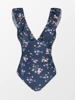 Bañador para Mujer Volante Cuello en V Fruncido Traje de Baño de Una Pieza - details 23