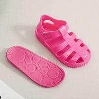 Sandalias con velcro para niños verano 2025 nuevo color sólido niños y niñas bolsa cabeza hueco suela suave bebé jalea sandalias - details 36