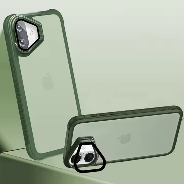 Funda de Cuero con Soporte Acrílico y Táctil para iP16 Pro Max 15 14 16 Plus - 1